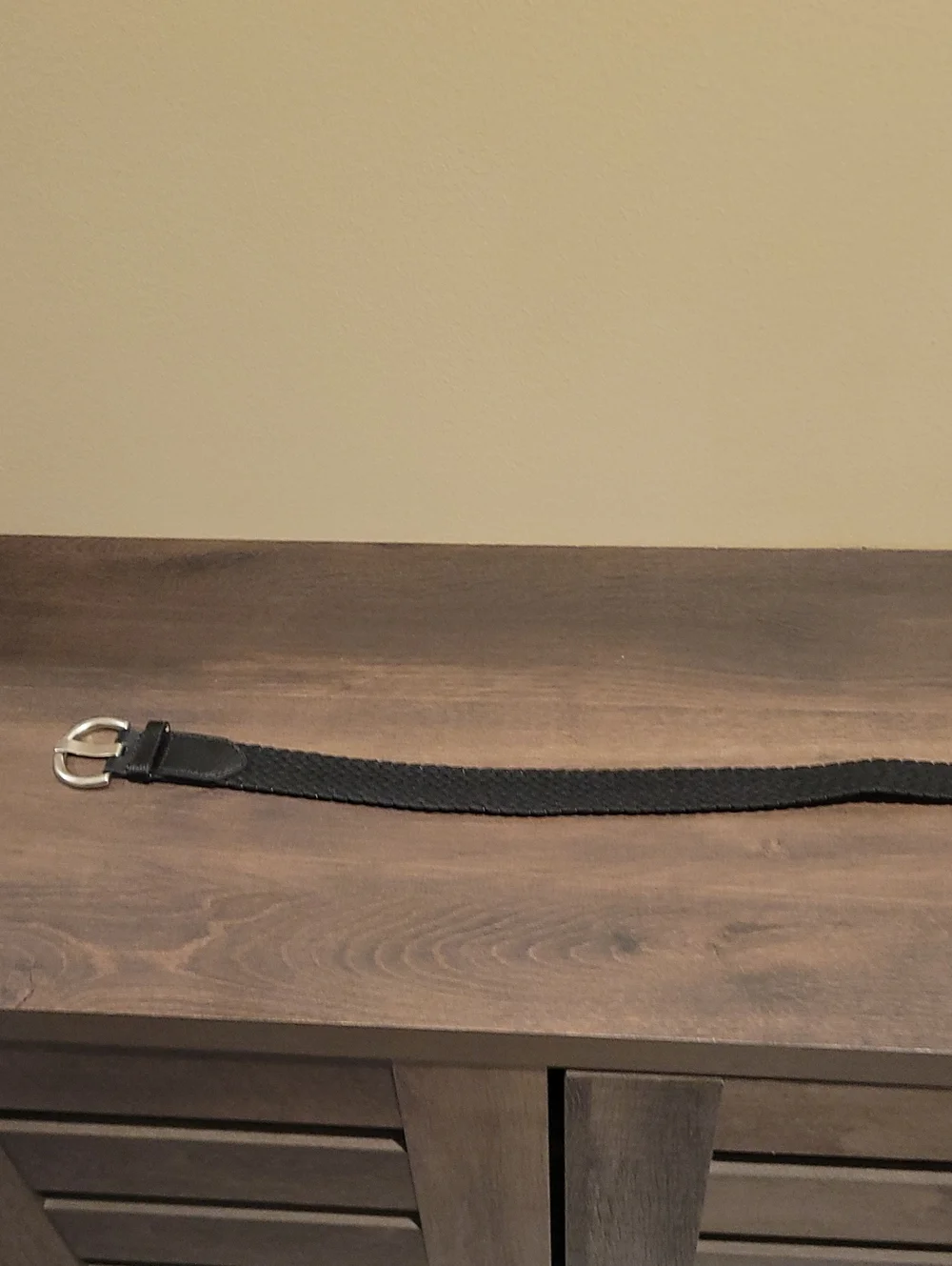 Women's Black Braided Belt with Silver Buckle